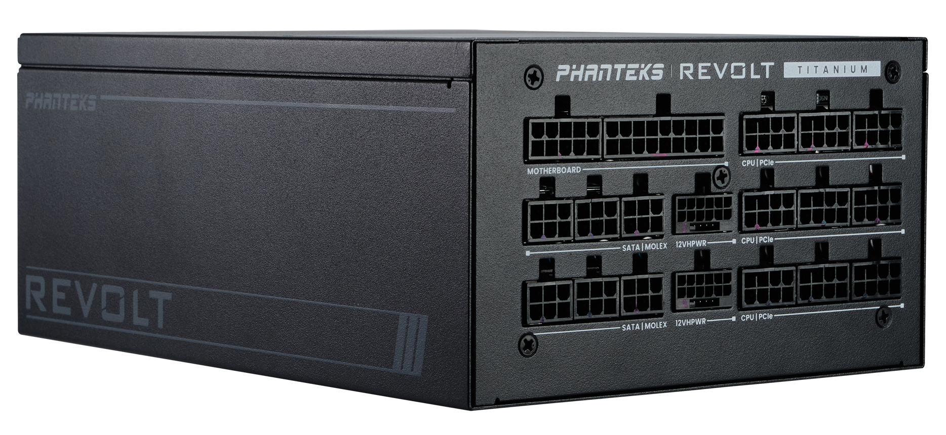 Fuente Modular Phanteks Revolt ATX 3.0 PCIe 5.0 1600W Titanium Preta (Sin Cables Incluídos)