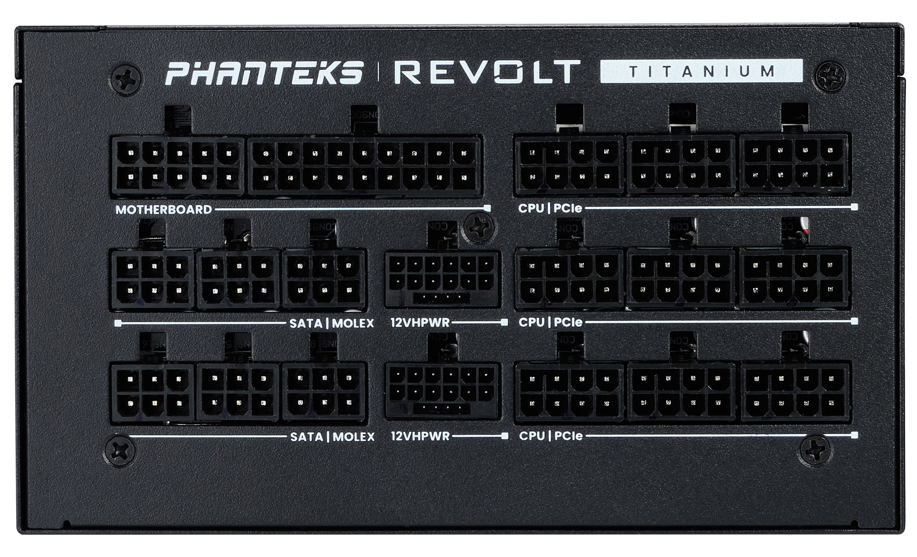 Phanteks - Fuente Modular Phanteks Revolt ATX 3.0 PCIe 5.0 1600W Titanium Preta (Sin Cables Incluídos)