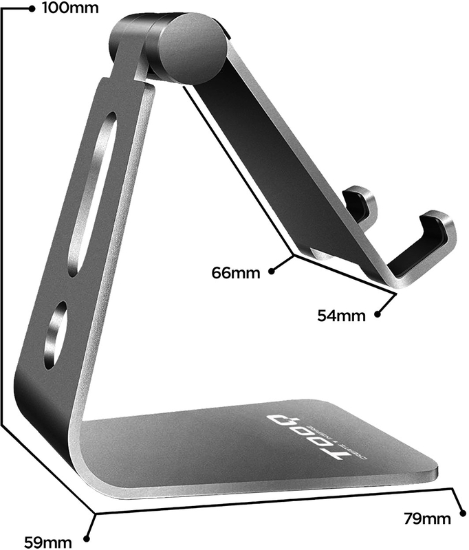 Tooq - Soporte Mesa Tooq Ajustable para Smartphone/Tablet Plata