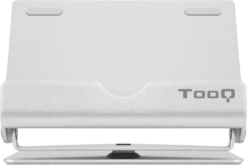 Tooq - Soporte Mesa Tooq Ajustable y GiRatónrio para Smarphone/Tablet Plata