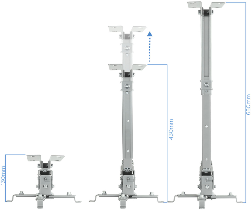 Tooq - Soporte de Techo Tooq para Proyectores Tilt e GiRatónrio Max.20kg Plata