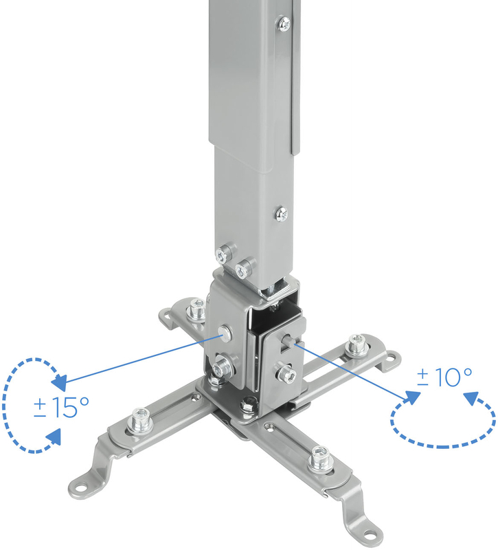 Tooq - Soporte de Techo Tooq para Proyectores Tilt e GiRatónrio Max.20kg Plata