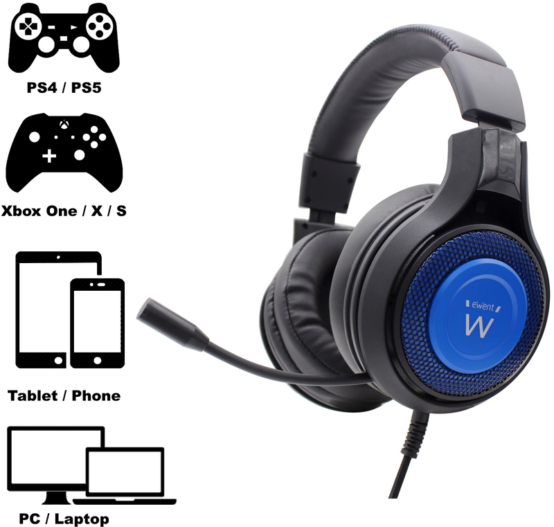 Ewent - Auriculares Gaming Ewent PL3322 PC/Xbox One/PS4/PS5 Negro