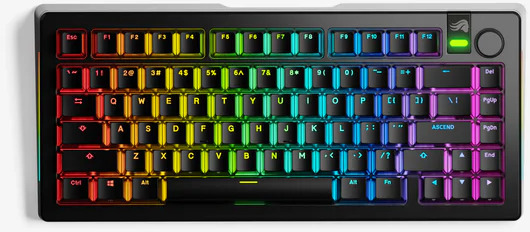 Teclado Mecânico Glorious GMMK 3 Pro HE Wireless 75% Preto - Fox HE Switch (US)