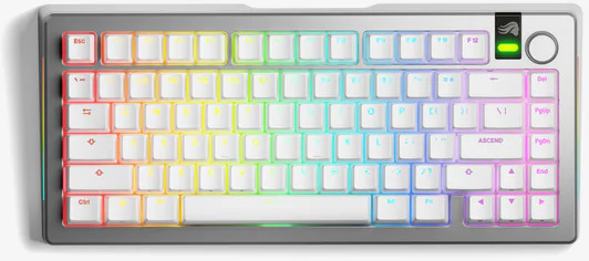 Teclado Mecânico Glorious GMMK 3 Pro Wireless 75% Prateado - Fox Switch (US)