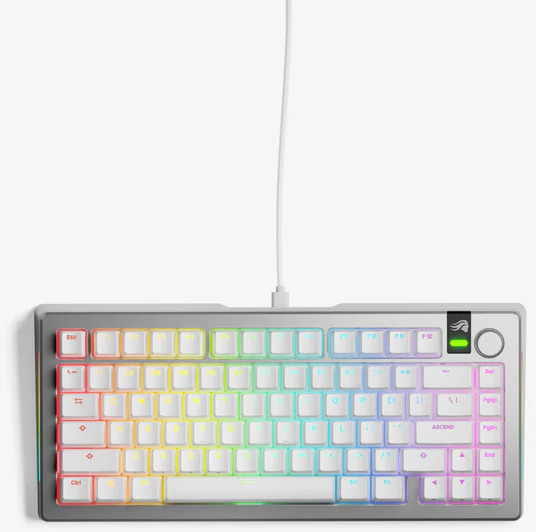 Teclado Mecânico Glorious GMMK 3 Pro HE 75% Prateado - Fox HE Switch (US)