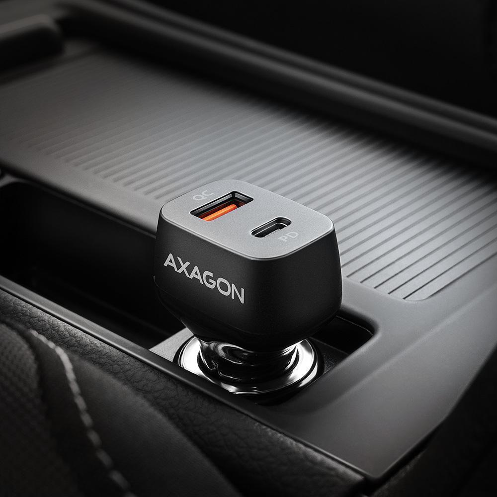 AXAGON - Cargador Isqueiro AXAGON PWC-PQ38 1x QC3.0 + 1x PD USB-C, 38W, Negro