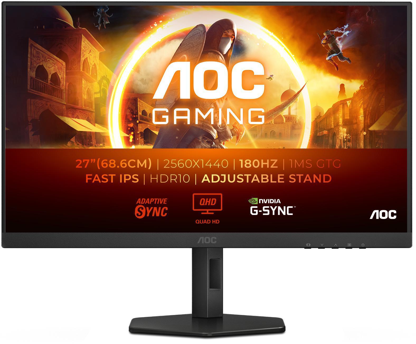 - ** B Grade ** Monitor AOC Gaming 27" Q27G4XF Fast IPS QHD 180Hz 0.5ms Adaptive Sync HDR10