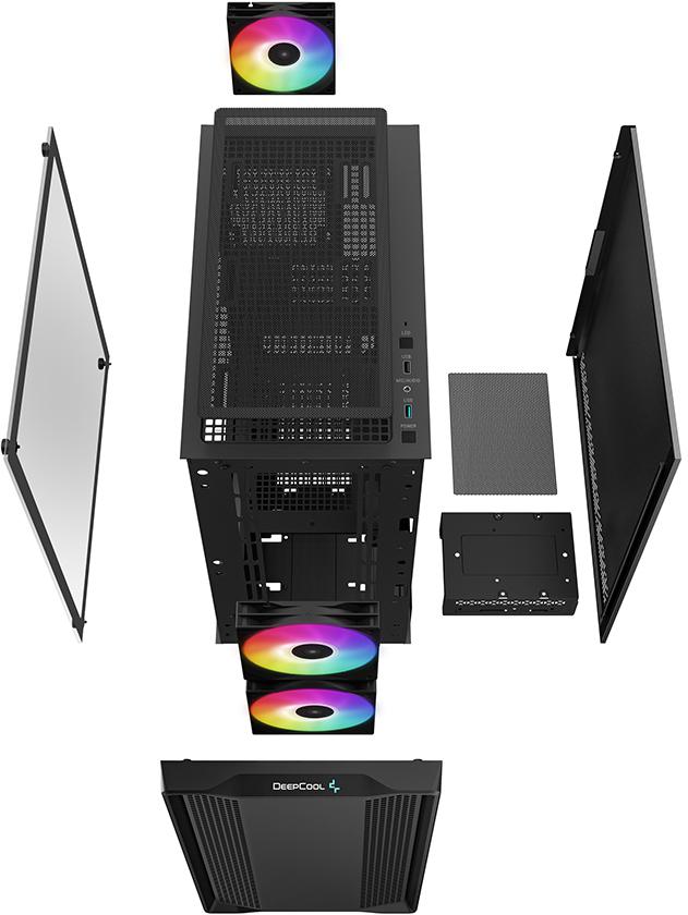 Deepcool - Torre Micro-ATX Deepcool CC360 ARGB Negro Cristal Templado