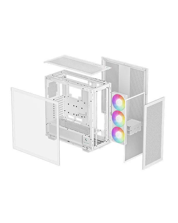 Deepcool - Torre ATX Deepcool Morpheus Blanca Cristal Templado