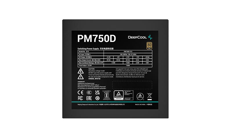Deepcool - Fuente de Alimentación Deepcool PM750D 750W 80 Plus Gold