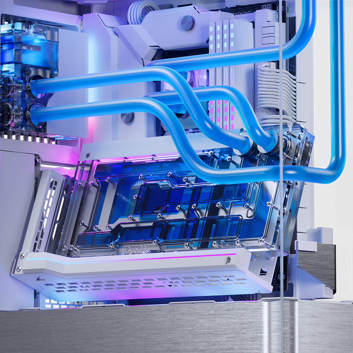 Phanteks - Reservorio Phanteks Glacier EZ-Fit 120RES-DDC ARGB Blanco