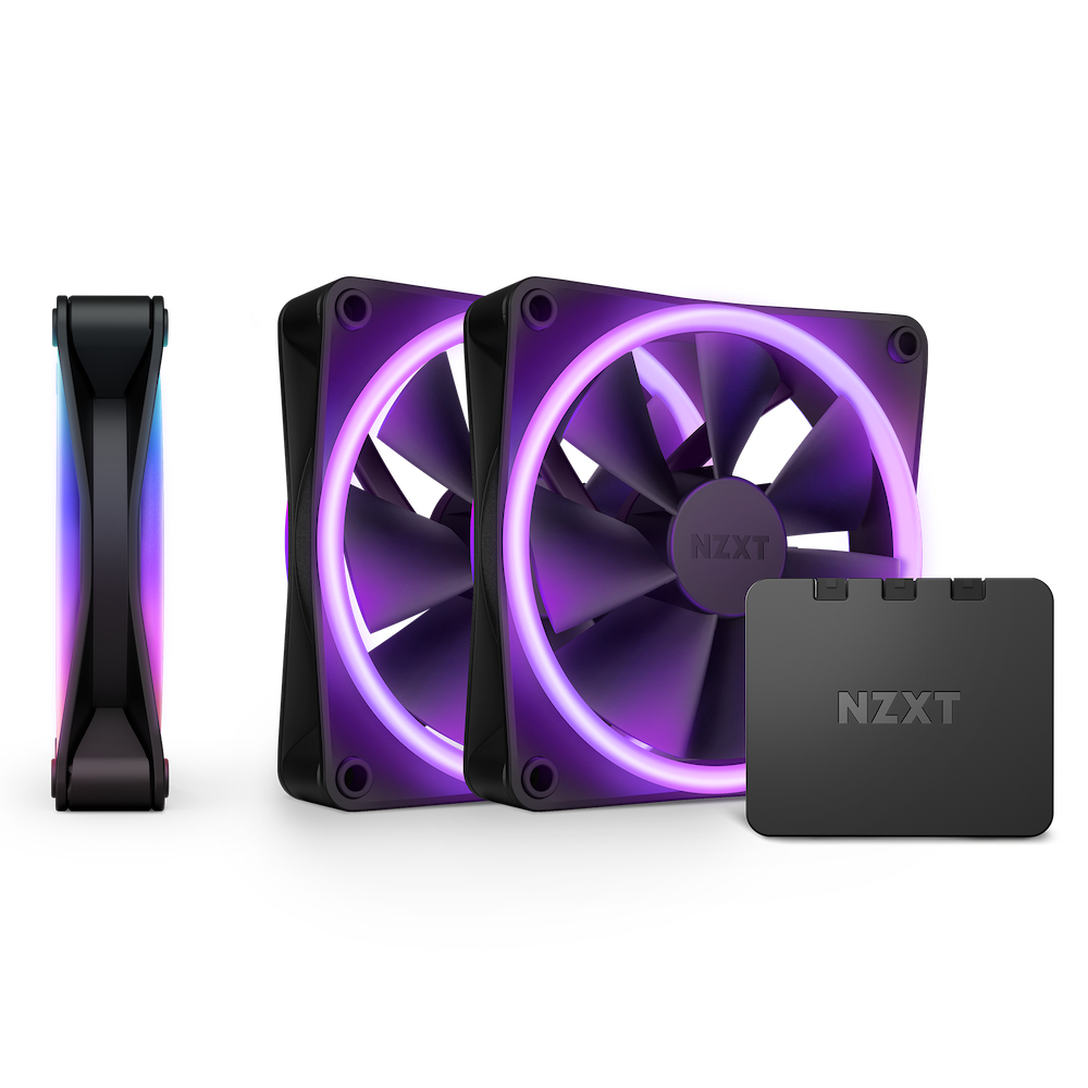 Ventilador NZXT F120 RGB DUO 120mm c/Controladora RGB Negro (Pack 3)