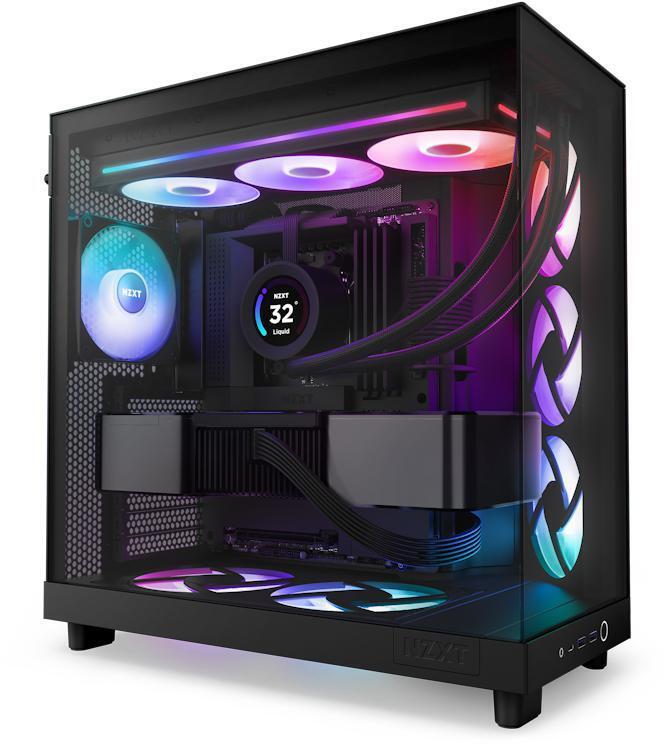 NZXT - Ventilador NZXT F360 RGB Core UNIBODY Negras - Triplo Ventilador 120mm ( 360mm )