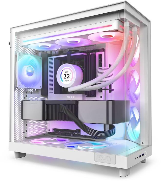 NZXT - Ventilador NZXT F360 RGB Core UNIBODY Blancas - Triplo Ventilador 120mm ( 360mm )