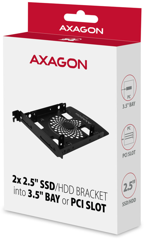 AXAGON - Soporte para PCI Slot / Baia 3.5" AXAGON RHD-P25 para 2x 2.5" SSD/HDD