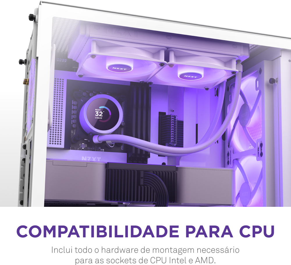 NZXT - Kit de Refrigeración Líquida CPU NZXT Kraken 240 RGB Blanco