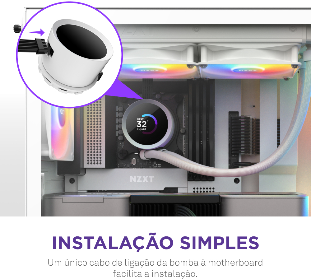 NZXT - Kit de Refrigeración Líquida CPU NZXT Kraken 240 RGB Blanco