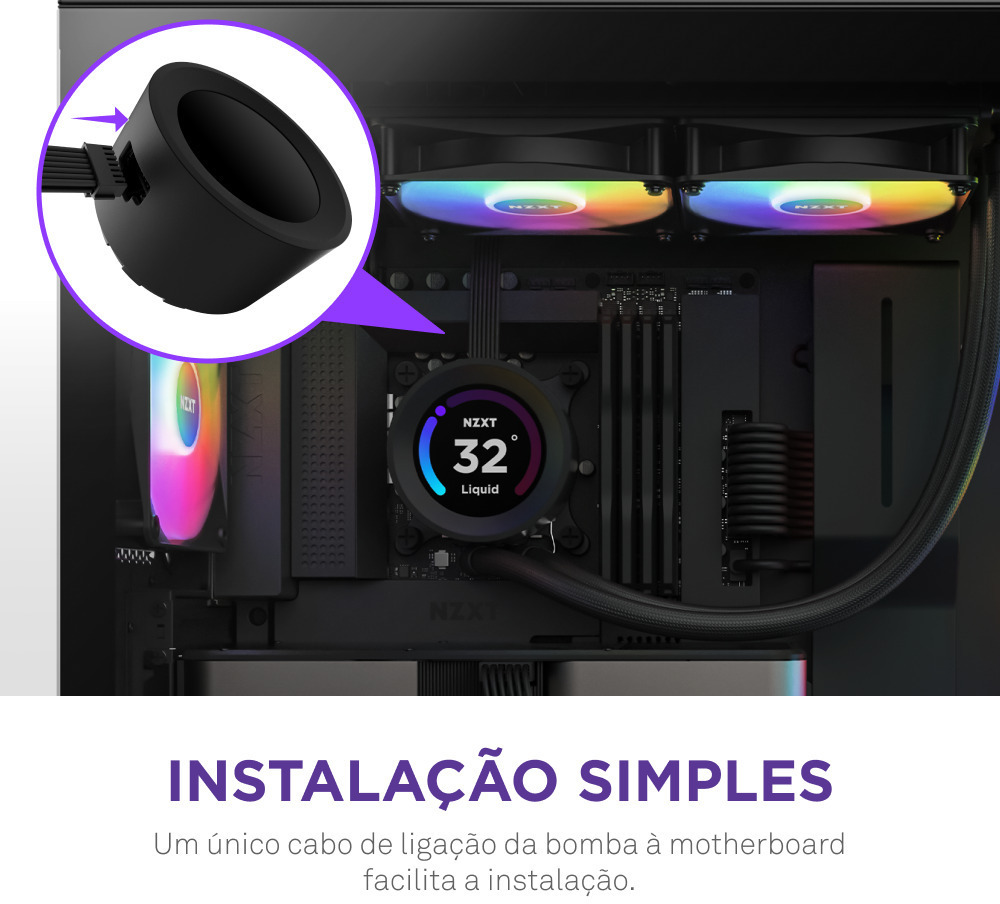 NZXT - Kit de Refrigeración Líquida CPU NZXT Kraken Elite 240 RGB Negro