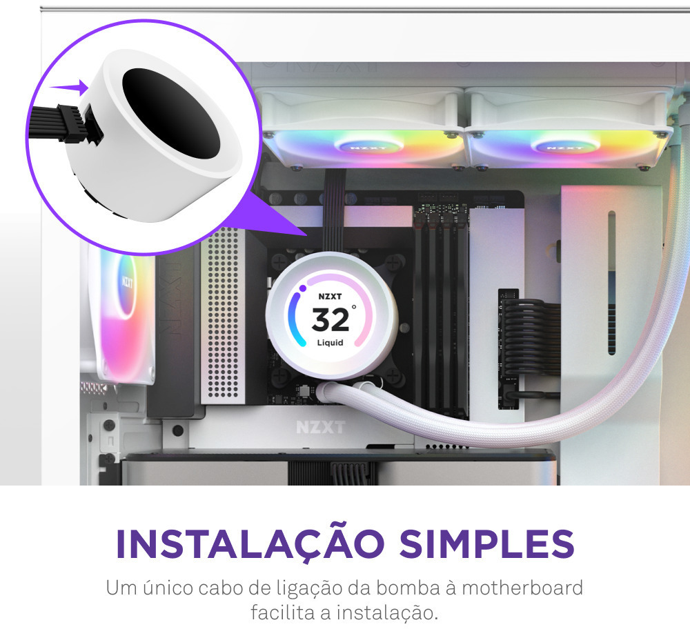 NZXT - Kit de Refrigeración Líquida CPU NZXT Kraken Elite 240 RGB Blanco