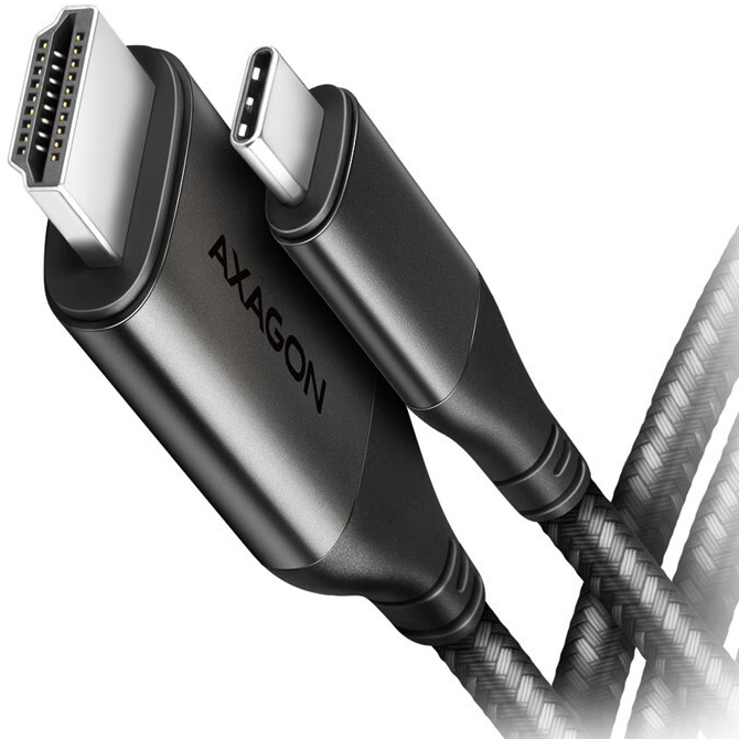 Cable AXAGON RVC-HI2MC USB-C -> HDMI 2.0 adapter 4K/60Hz Aluminum, 1,8m