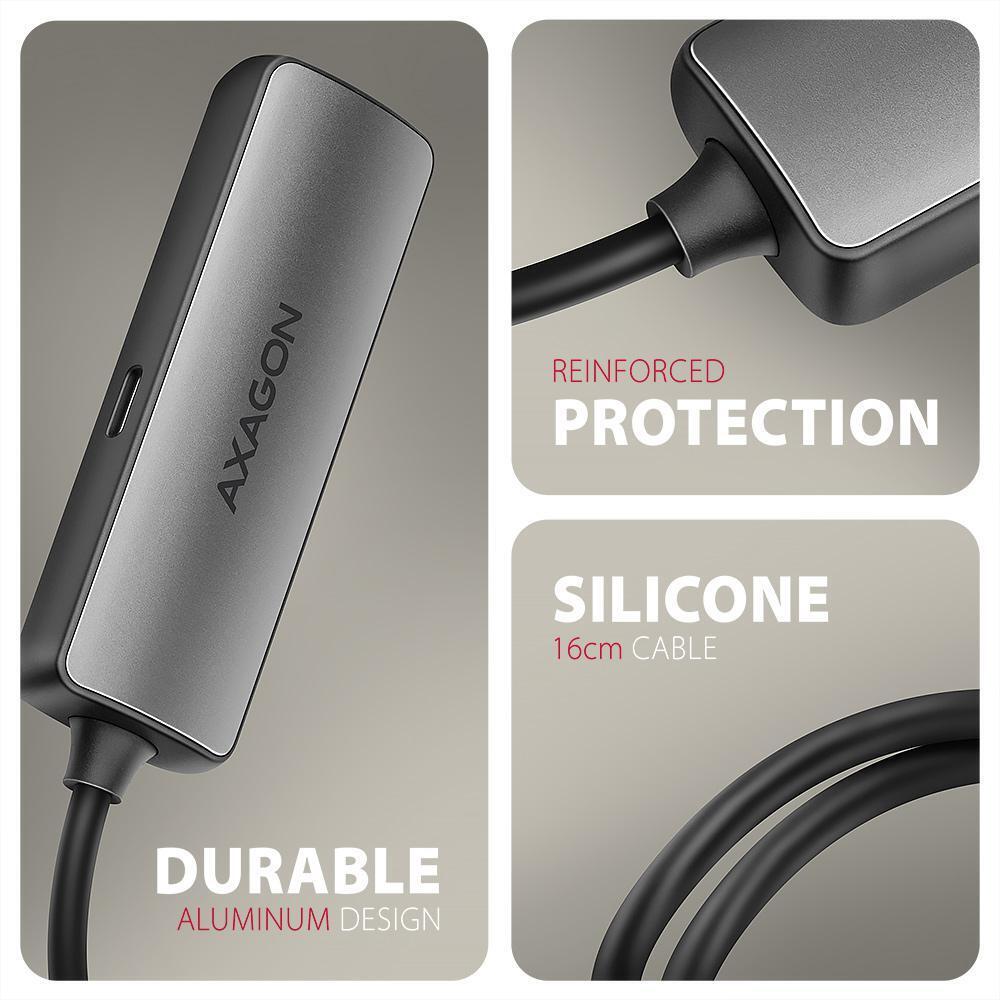 AXAGON - Cable AXAGON RVC-HI8KPD -> HDMI 2.1 adapter 8K/60Hz  4K/144Hz Aluminum, 1,8m