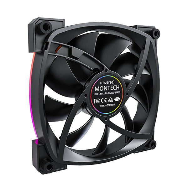 Montech - Ventilador Montech RX140 PWM ARGB PWM 140mm Negro (Reversed Fan Blades)