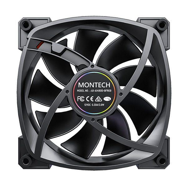 Montech - Ventilador Montech RX140 PWM ARGB PWM 140mm Negro (Reversed Fan Blades)