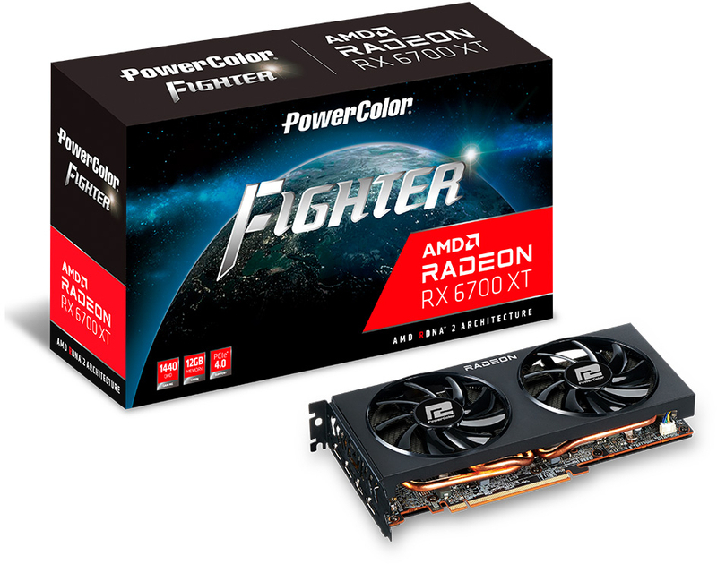 PowerColor - Tarjeta Gráfica PowerColor Radeon RX 6700 XT Fighter 12GD6
