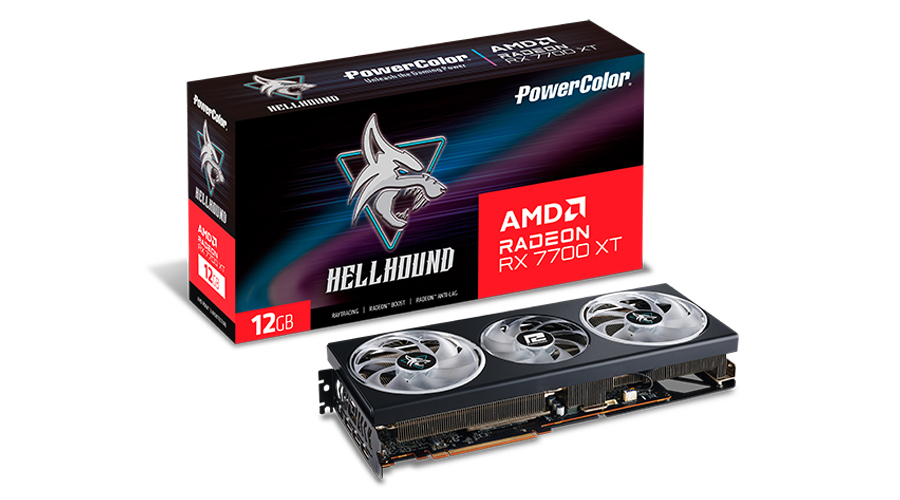 PowerColor - Tarjeta Gráfica PowerColor Radeon RX 7700 XT Hellhound OC 12GB GDDR6