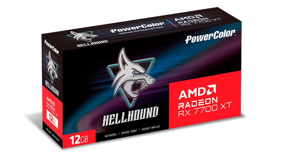PowerColor - Tarjeta Gráfica PowerColor Radeon RX 7700 XT Hellhound OC 12GB GDDR6