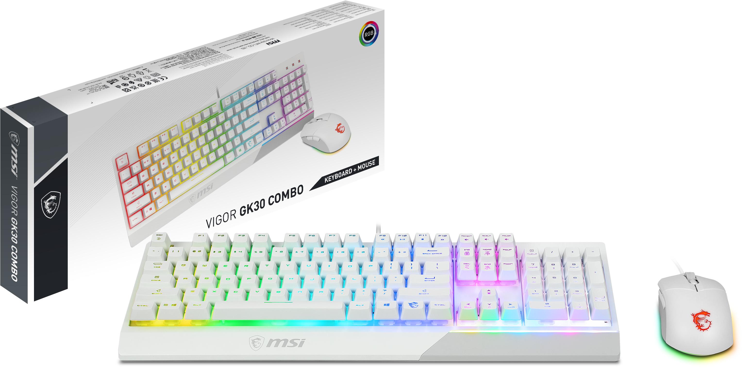 MSI - Teclado + Ratón MSI Vigor GK30 Combo (ES) Blanco