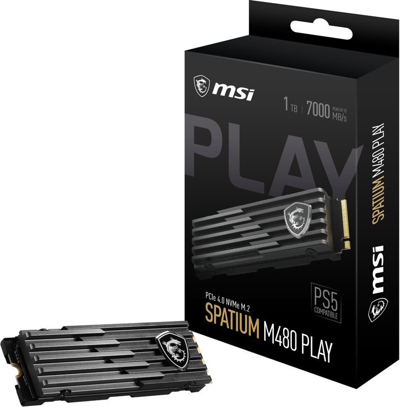 SSD MSI SPATIUM M480 Play 1TB Gen4 M.2 NVMe (7000/5500MB/s)