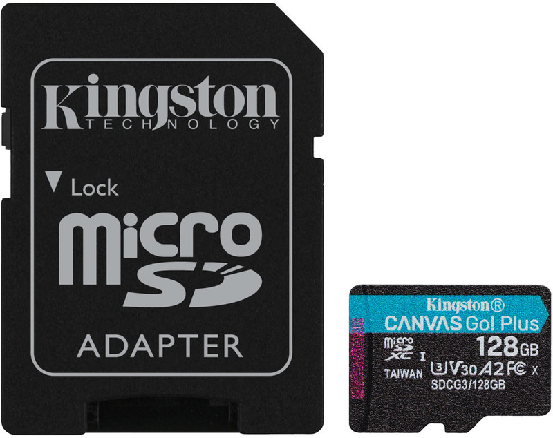 Tarjeta de Memoria Kingston Canvas Go! Plus MicroSDXC UHS-I U3 V30 A2 128GB