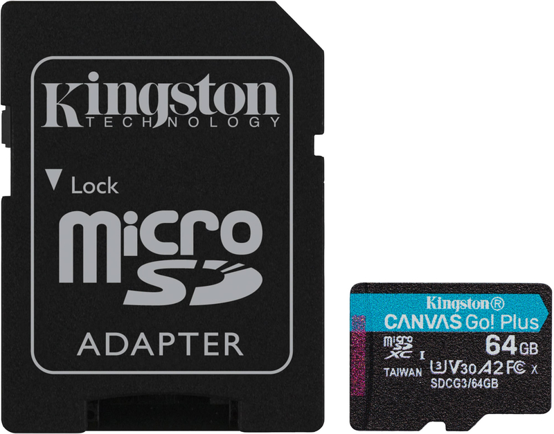 Tarjeta de Memoria Kingston Canvas Go! Plus MicroSDXC UHS-I U3 V30 A2 64GB