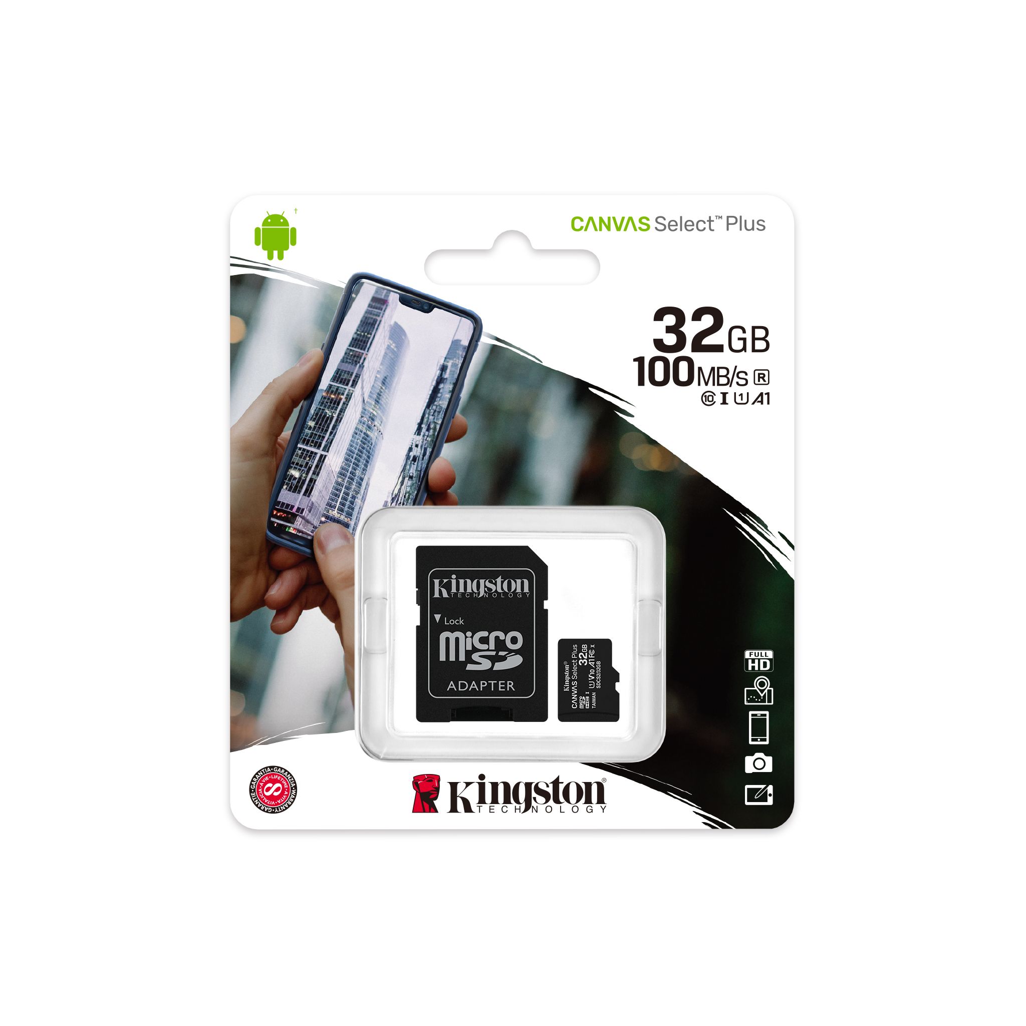 Kingston - Tarjeta de Memoria Kingston Canvas Select Plus MicroSDHC UHS-I A1 32GB