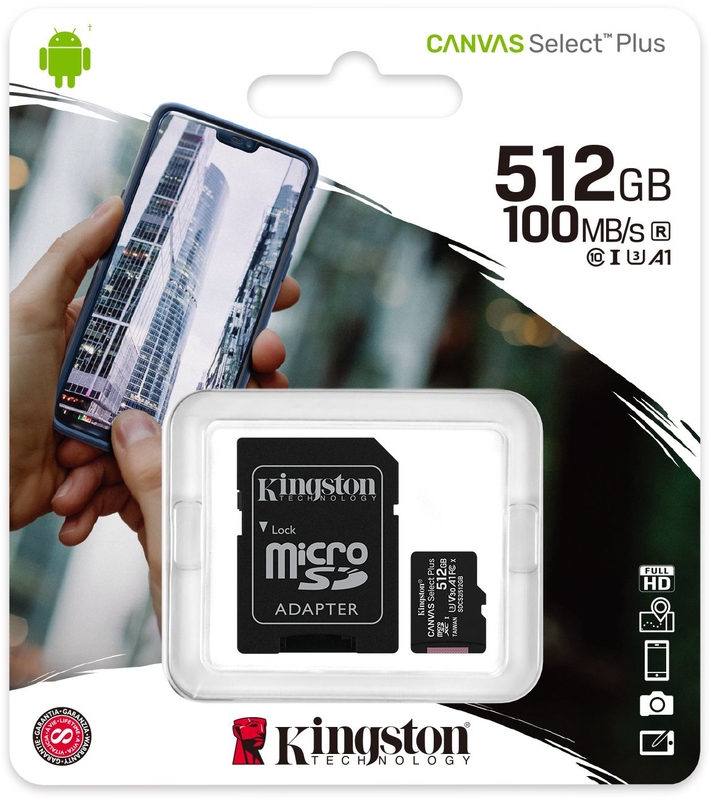Kingston - Tarjeta de Memoria Kingston Canvas Select Plus MicroSDHC UHS-I A1 512GB