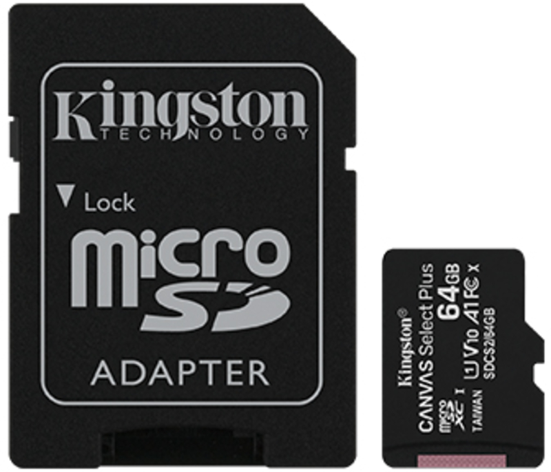 Tarjeta de Memoria Kingston Canvas Select Plus MicroSDHC UHS-I A1 64GB