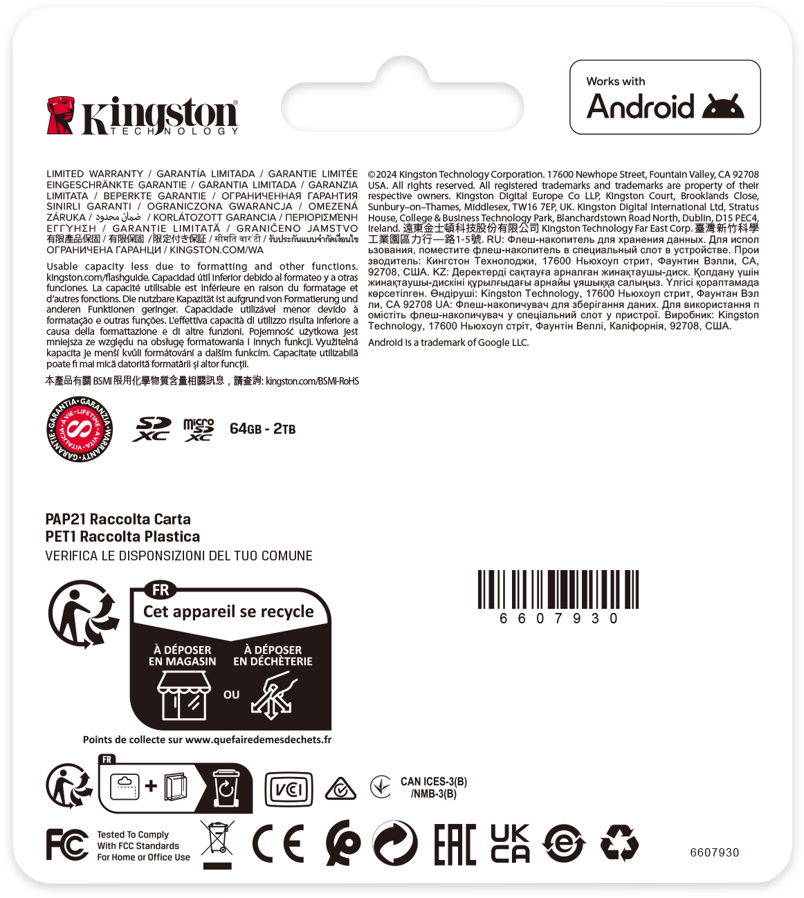 Kingston - Tarjeta de Memoria Kingston Canvas Select Plus Gen3 150MB/s MicroSDHC UHS-I A1 512GB