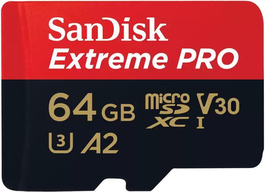 SanDisk - Tarjeta de Memoria SanDisk Extreme Pro MicroSDHC/SDXC UHS-I U3 V30 64GB