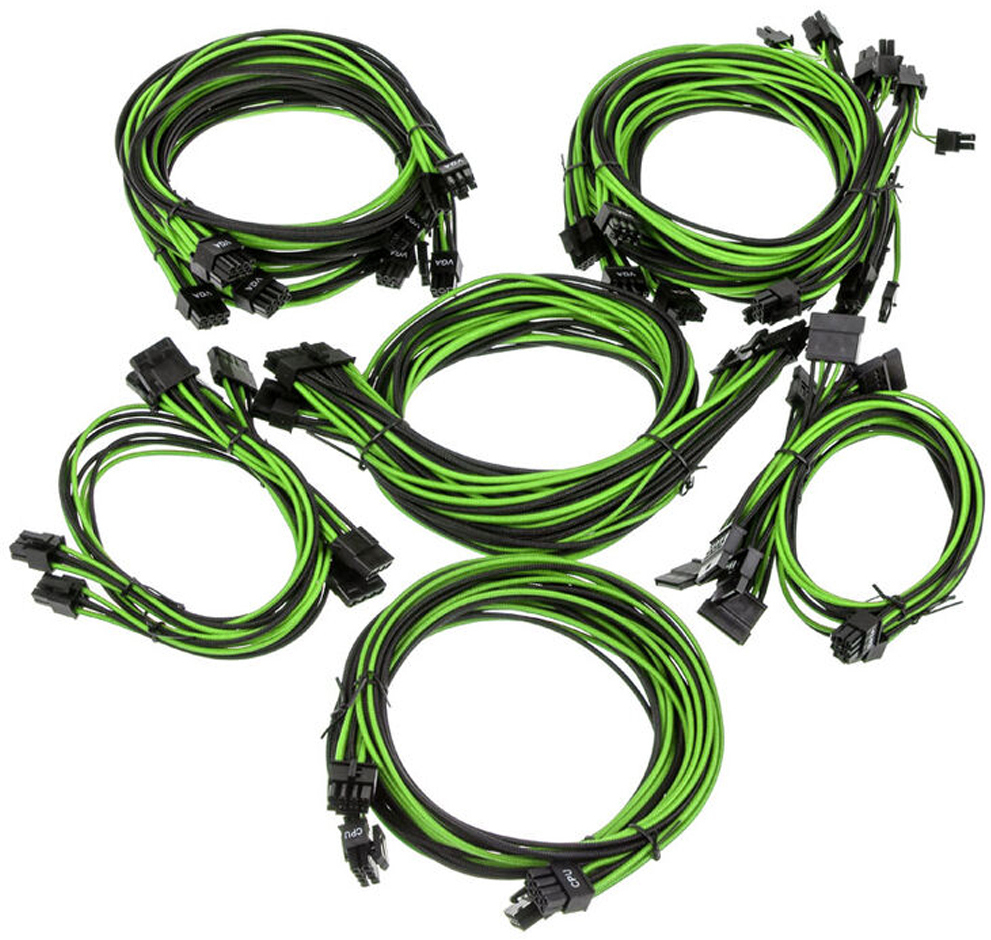 Super Flower - Kit de Cables Sleeved Super Flower Pro - Negro/Verde