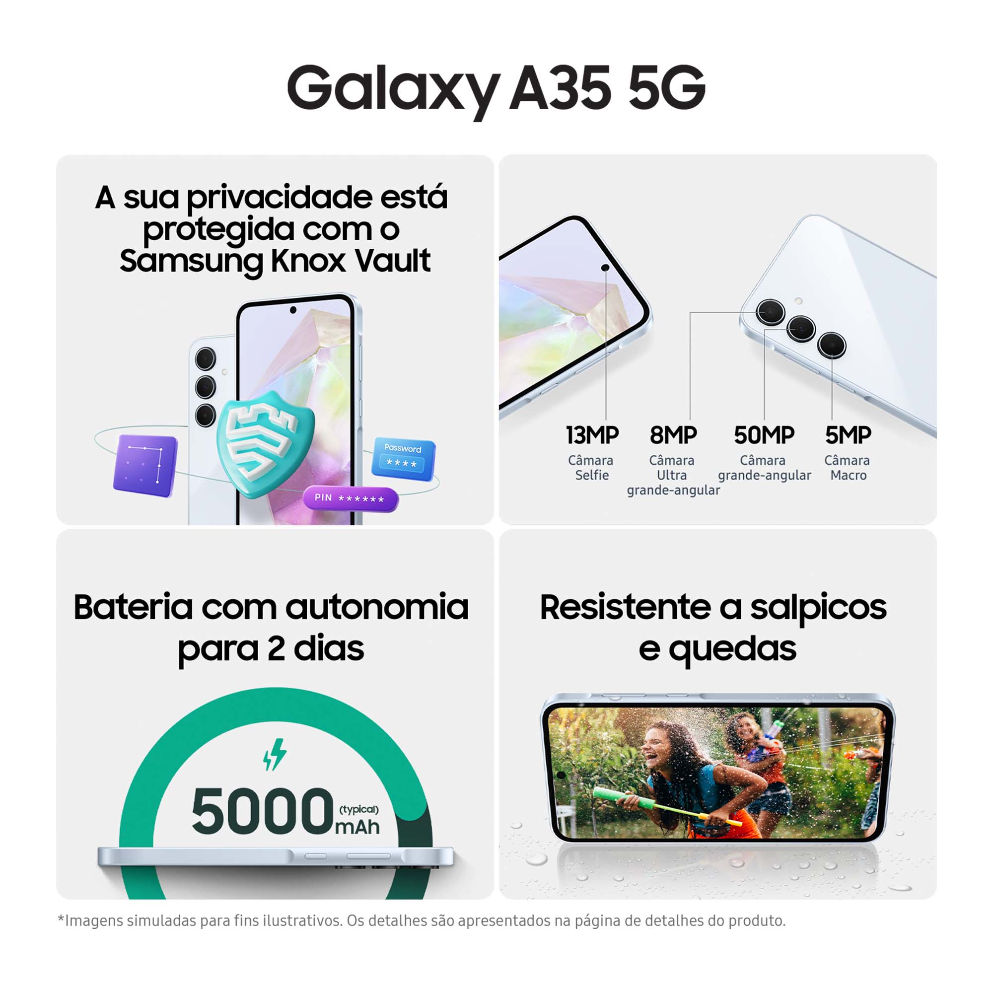 Samsung - Smartphone Samsung Galaxy A35 5G 6.6" (12 / 256GB) 120Hz Azul