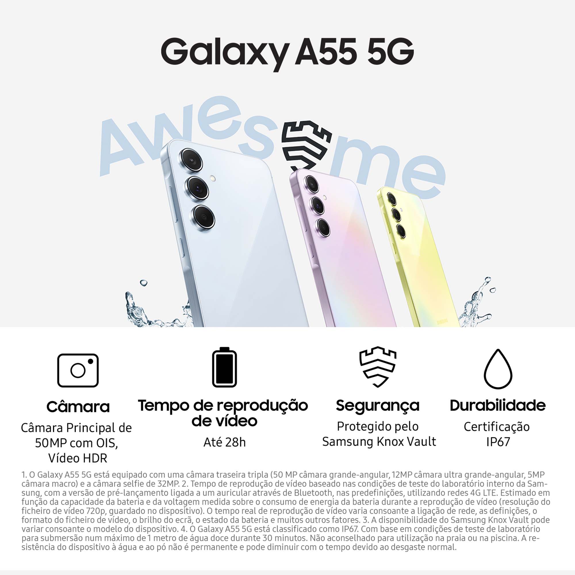 Samsung - Smartphone Samsung Galaxy A55 5G 6.5" (8 / 256GB) 120Hz Azul