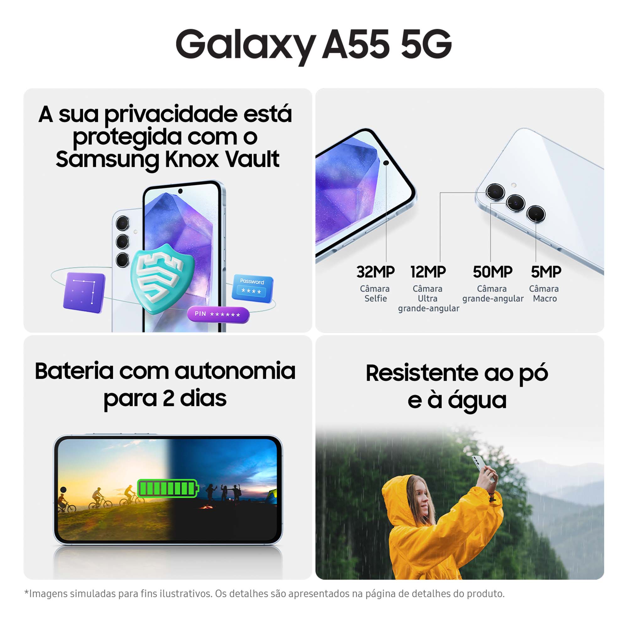 Samsung - Smartphone Samsung Galaxy A55 5G 6.5" (8 / 128GB) 120Hz Verde-Lima