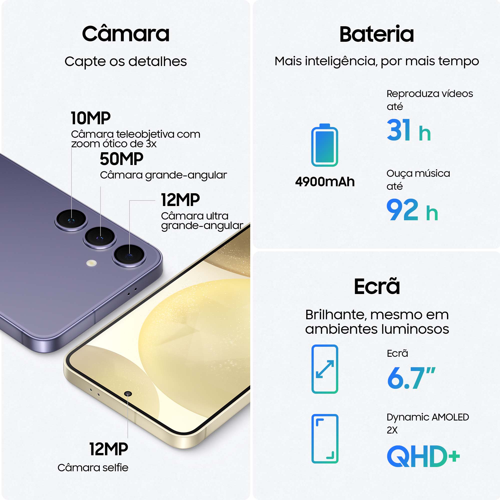 Samsung - Smartphone Samsung Galaxy S24+  6.7" (12 / 256GB) 120Hz Gris Marmol