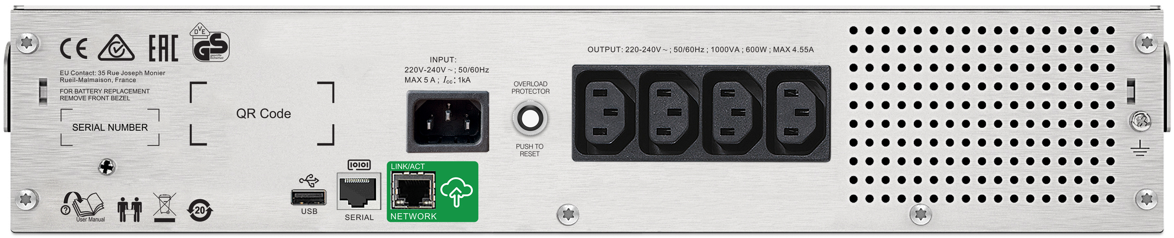APC - UPS APC Smart-UPS C 1500VA LCD RM 2U 230V con SmartConnect
