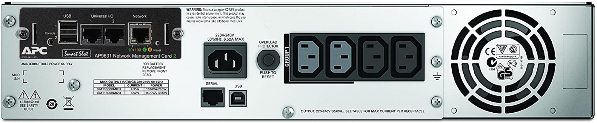 APC - UPS APC Smart-UPS 1500VA LCD RM 2U 230V con Tarjeta de Red
