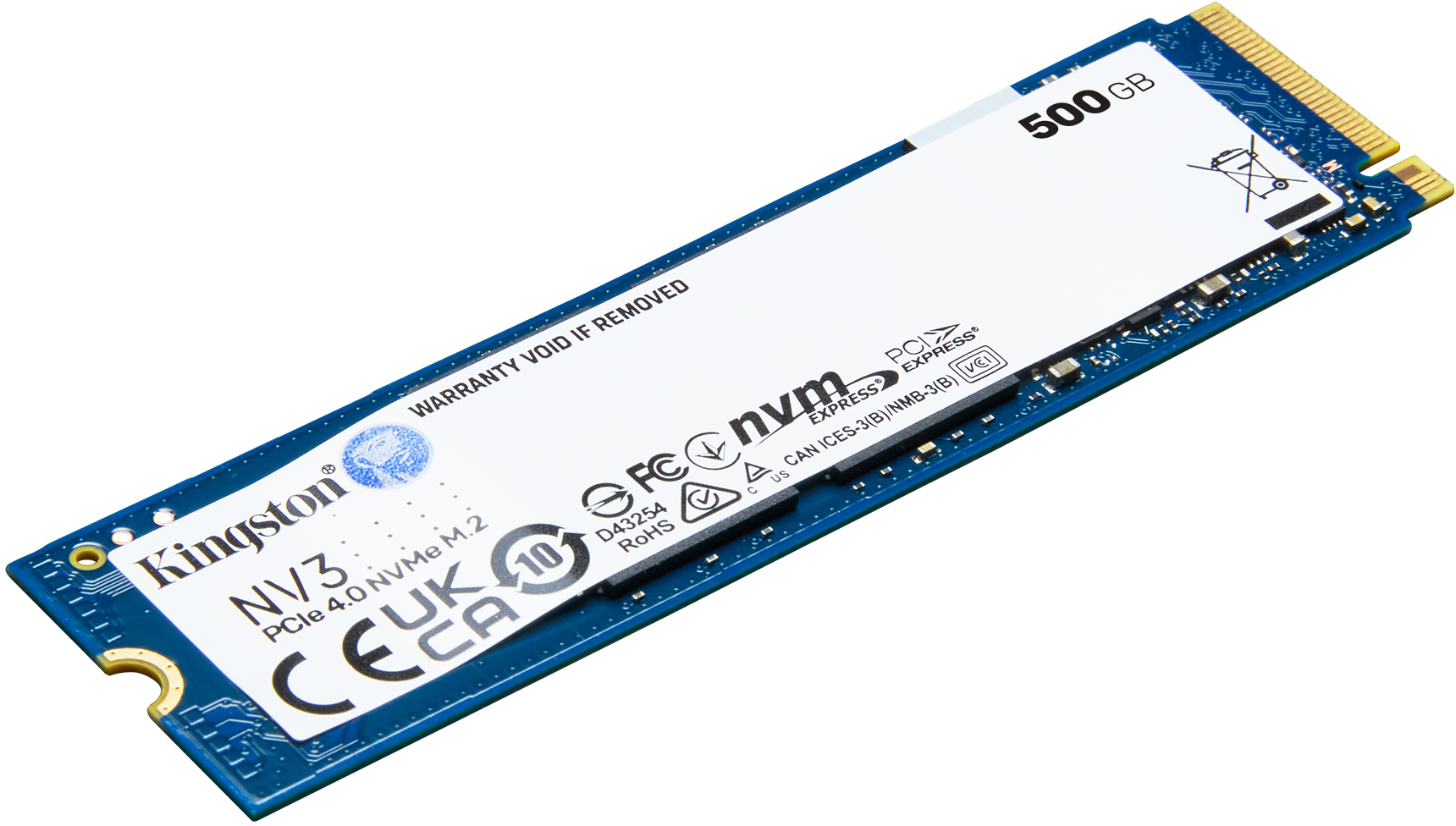 Kingston - SSD Kingston NV3 500GB Gen4 M.2 NVMe 2280 (6000/2200MB/s)