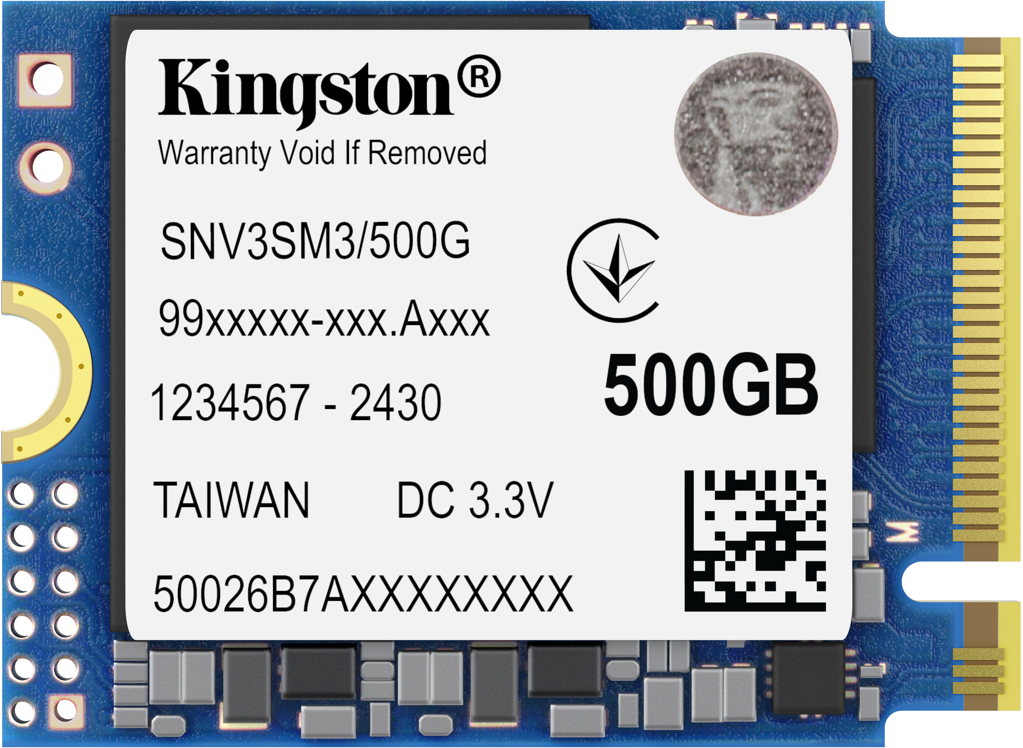 Kingston - SSD Kingston NV3 500GB Gen4 M.2 NVMe 2230 (5000/3000MB/s)