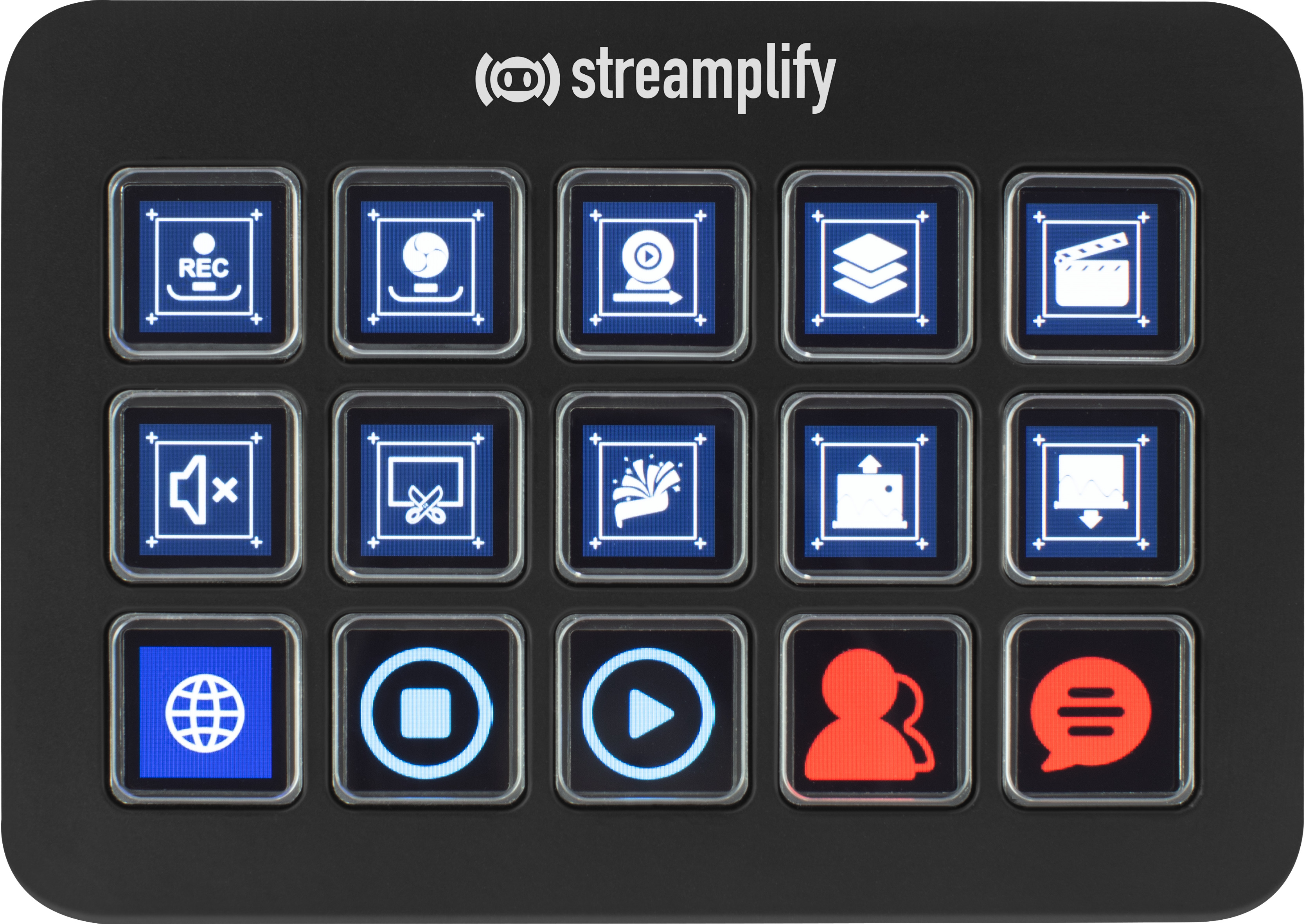 Streaming Deck Streamplify LCD 15 KEYS W/HUB - Negro